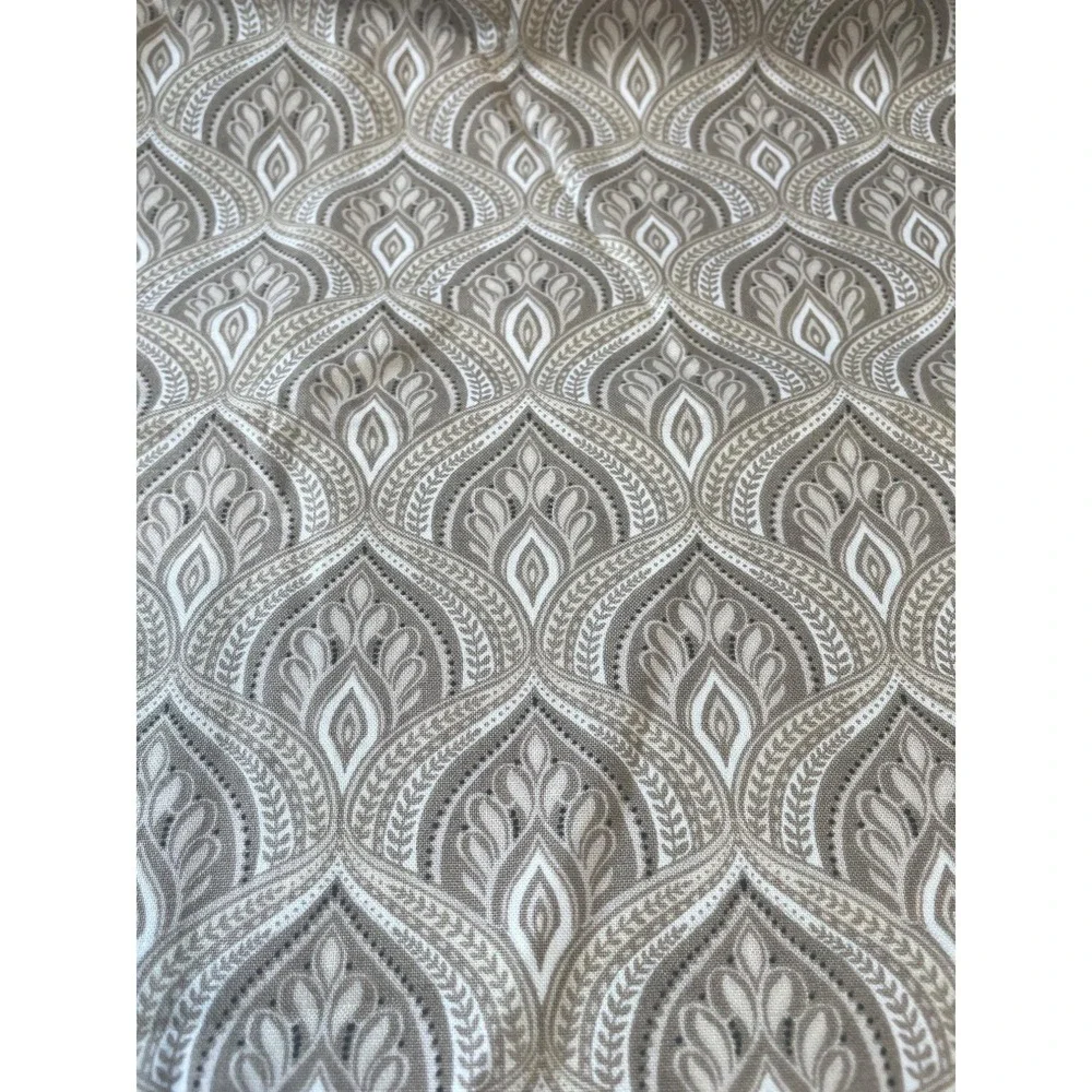 Moda 100% Cotton Fabric Geometric Pattern Taupe & Cream 30462 44